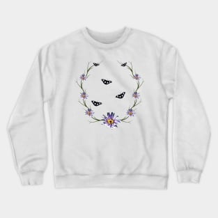 Water lily with butterlfies in Kenya Crewneck Sweatshirt